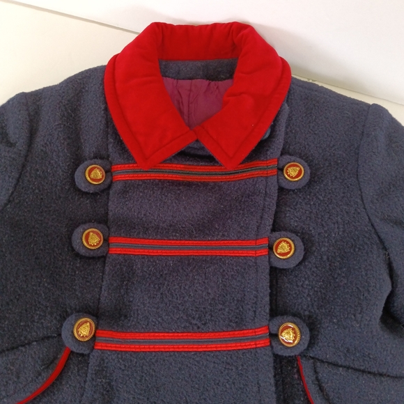 Vintage Rothchild USA Union Made wool Melton Fancy Coat + Brass Crested Buttons - Picture 6 of 14